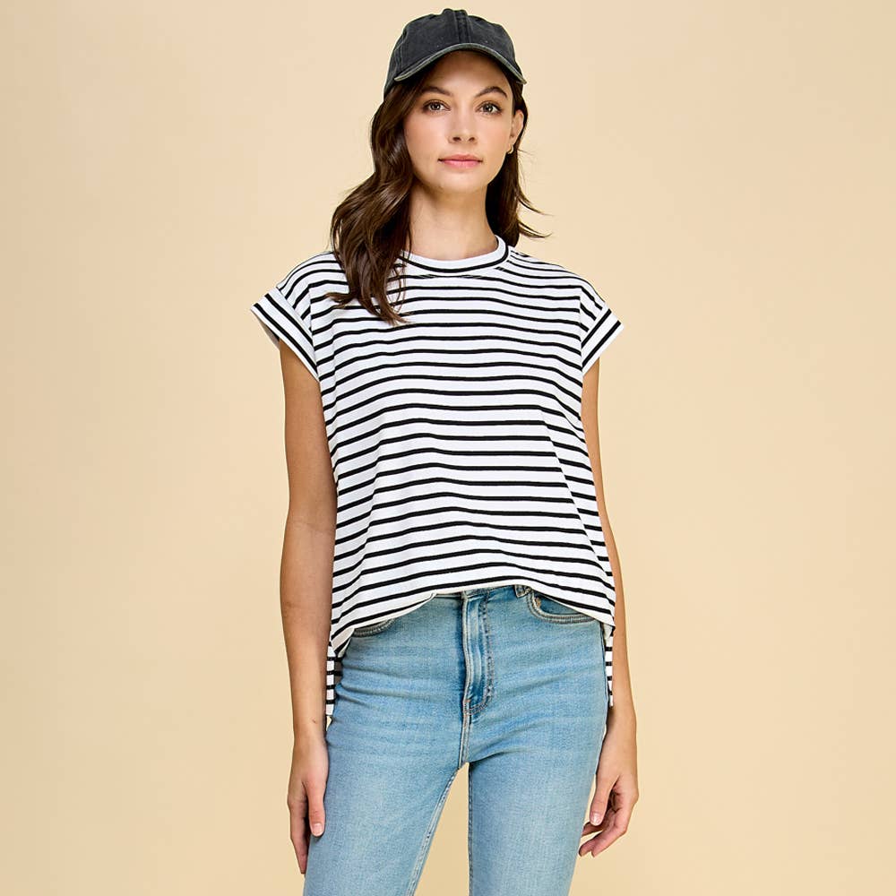 Striped Cap Sleeve Top