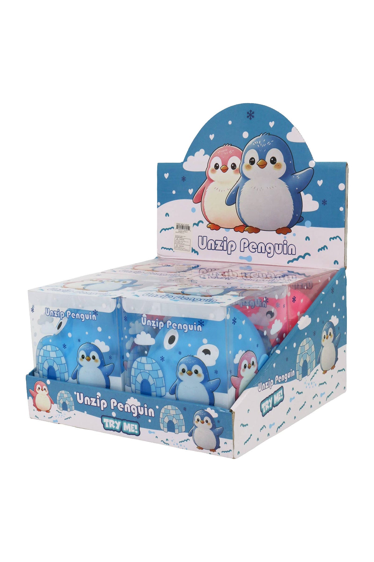 JUMBO 6 Inch Penguin Fluffy Slime Filled TPR Squishy