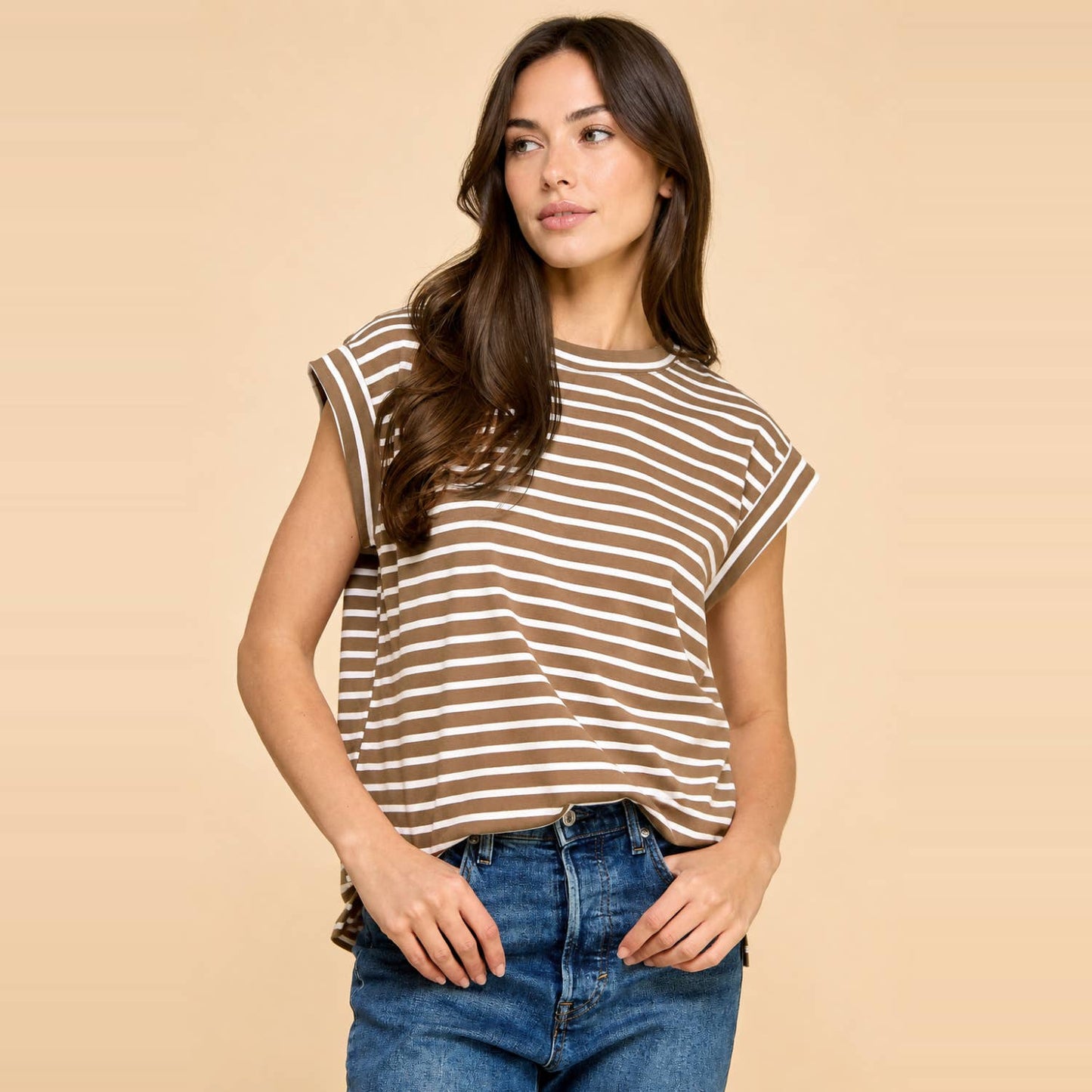 Striped Cap Sleeve Top