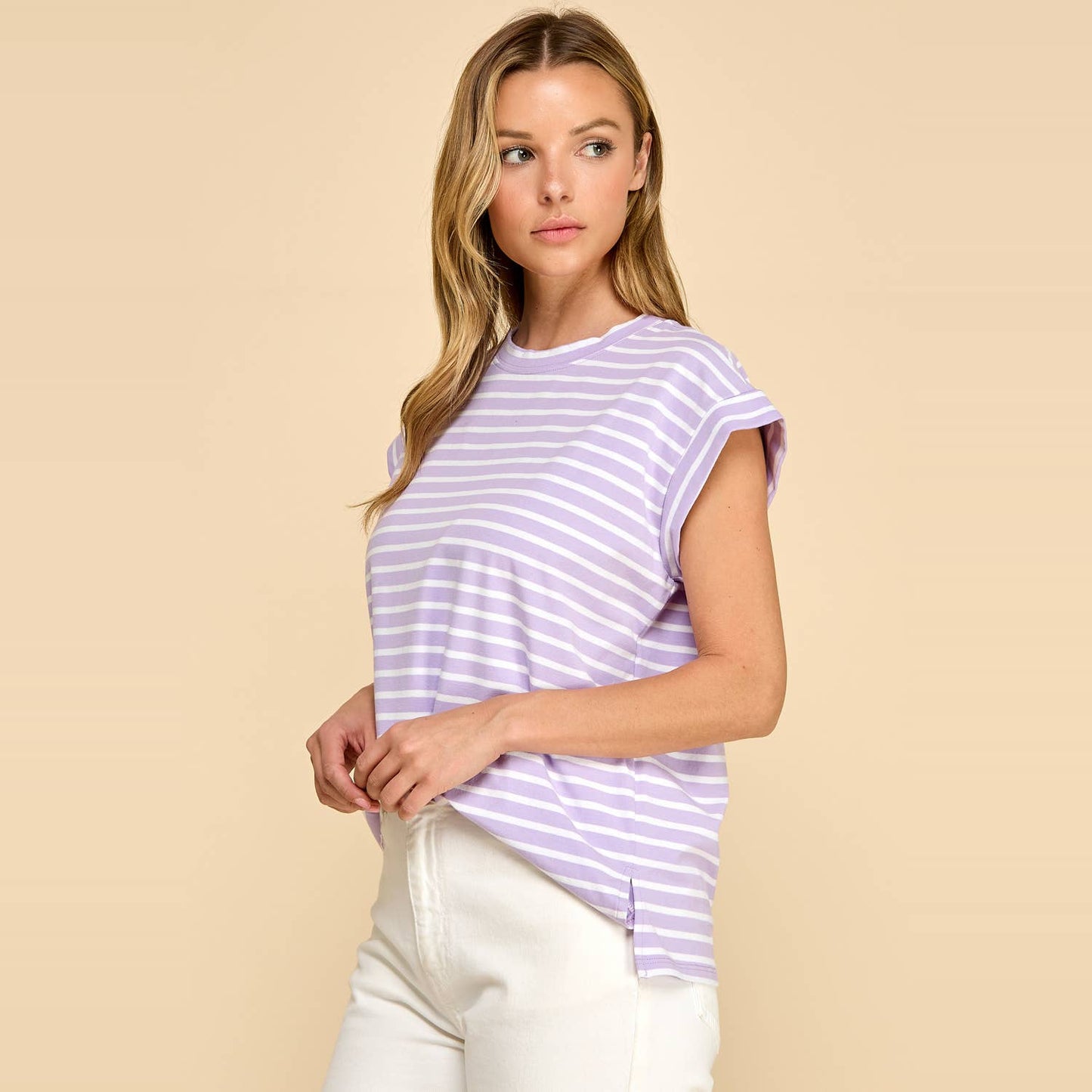 Striped Cap Sleeve Top
