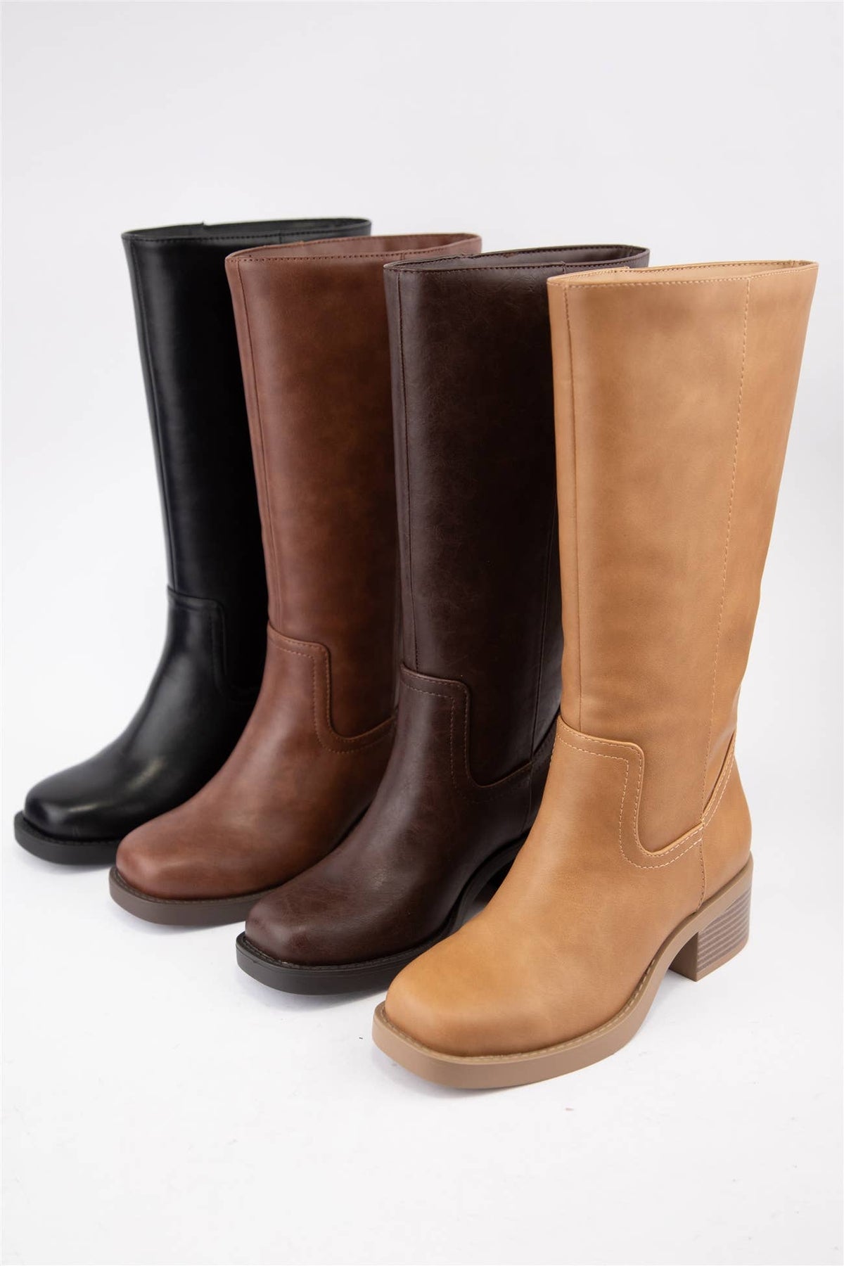 [BEST SELLER] BELVIN all Boots Low Block Heel Versatile Ever