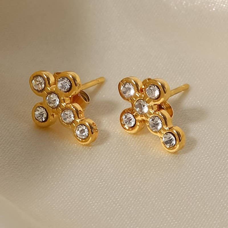 18K STAINLESS STEEL TARNISH FREE STUD EARRINGS | 40E470