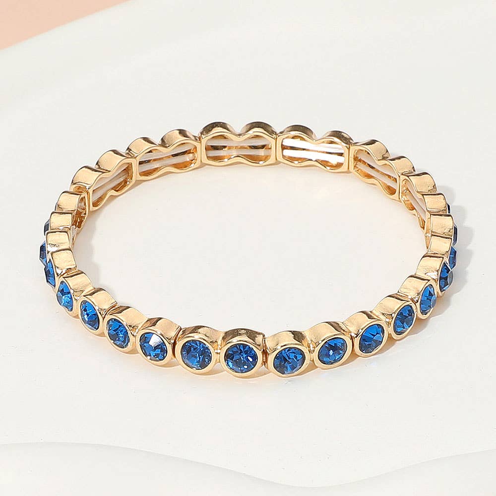 Stone Bezel Stretch Bracelet