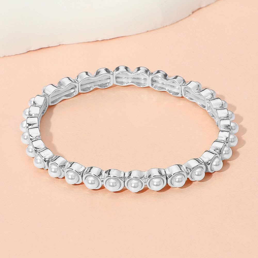 Stone Bezel Stretch Bracelet