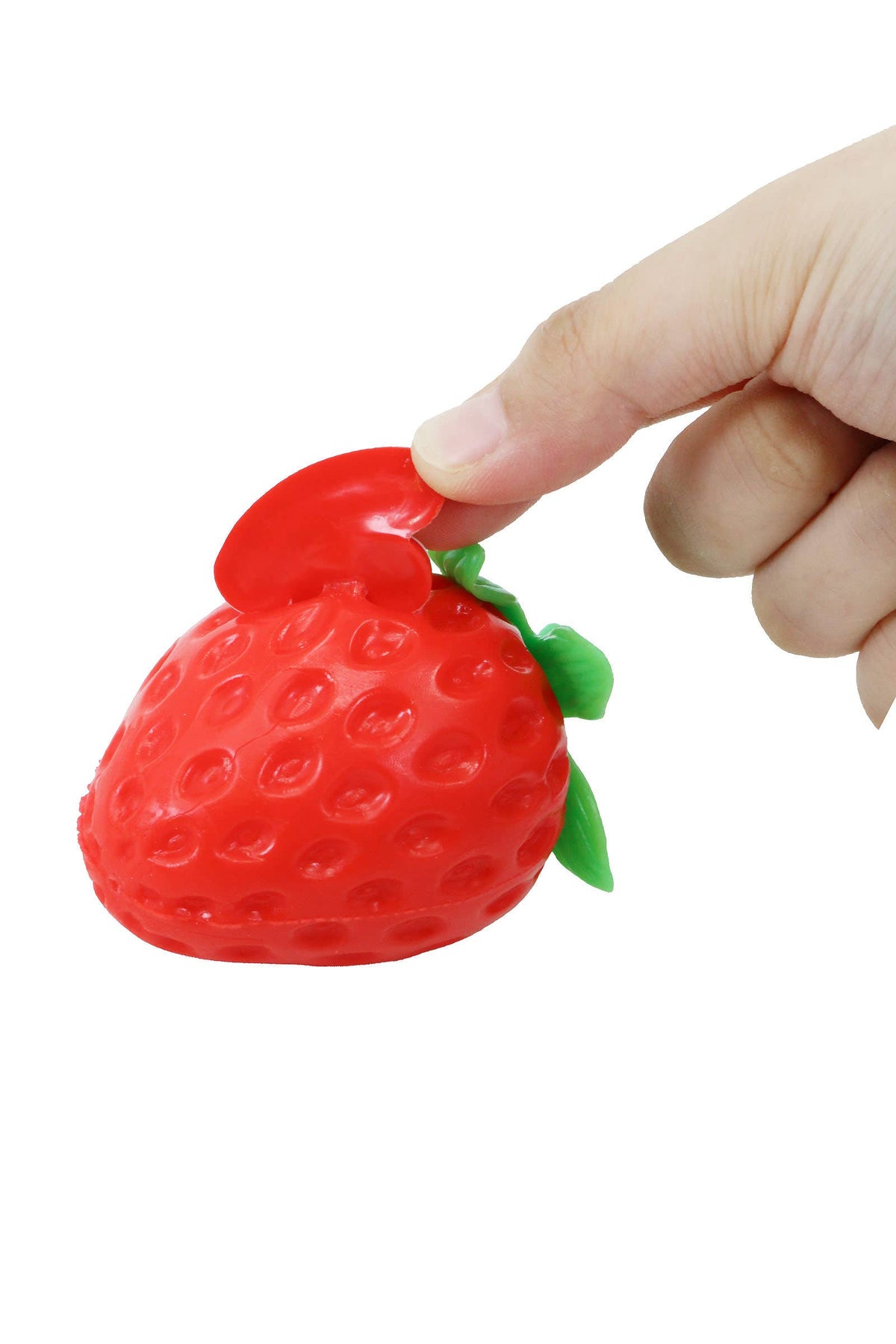 Goofy Smile Strawberry Fluffy Slime Filled TPR Squishy Toy
