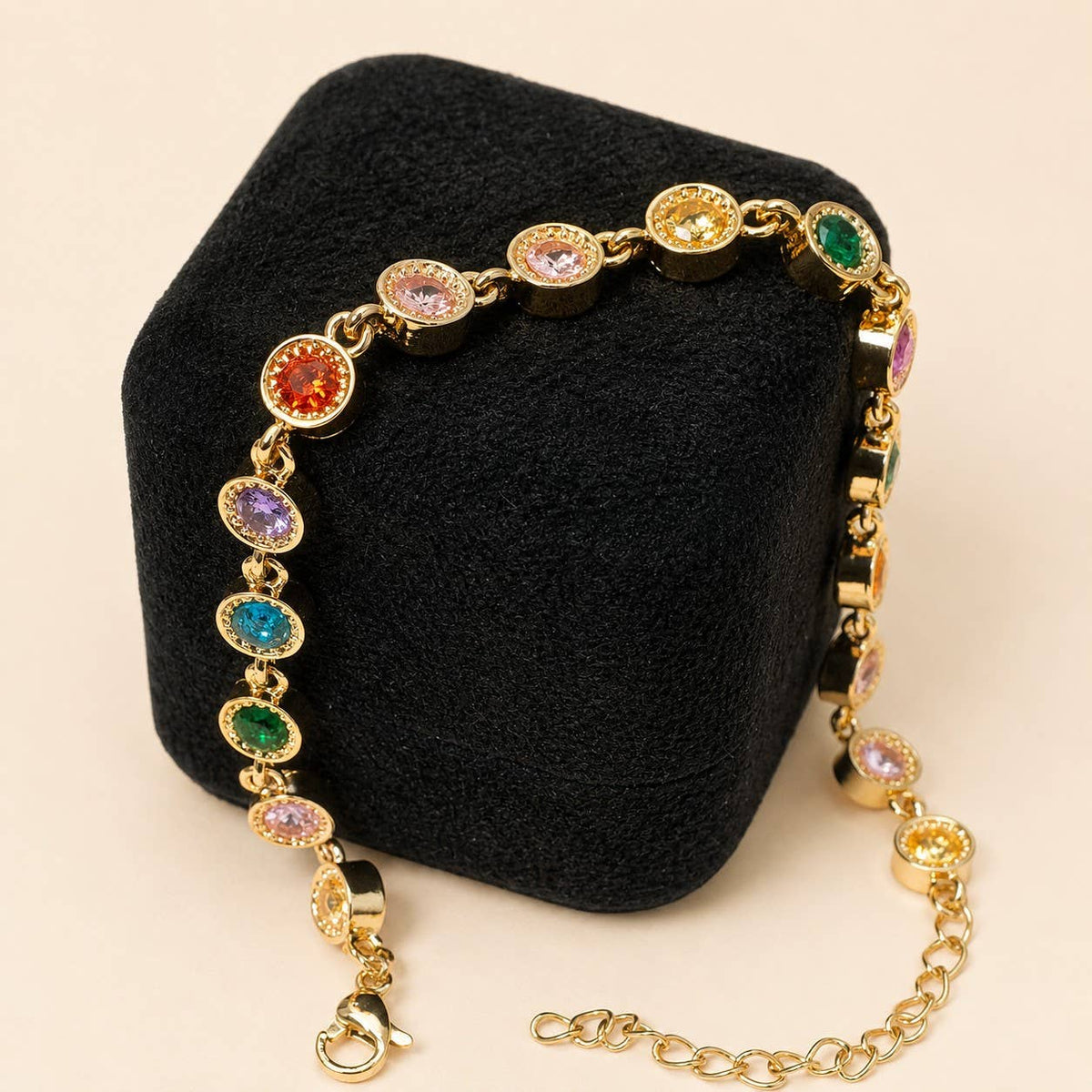 18K STAINLESS STEEL RAINBOW CRYSTAL BRACELET | 40B5264