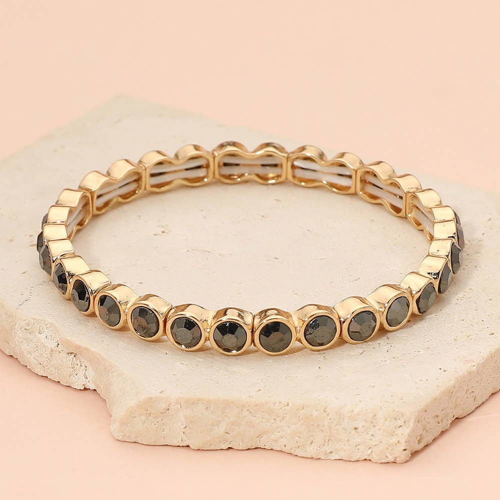 Stone Bezel Stretch Bracelet