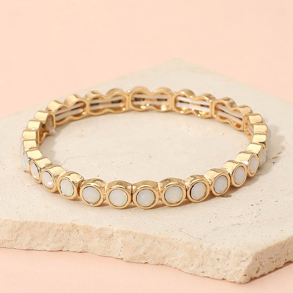 Stone Bezel Stretch Bracelet