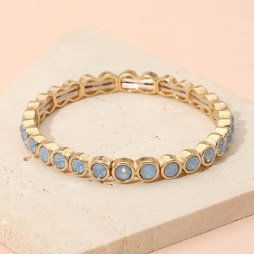 Stone Bezel Stretch Bracelet