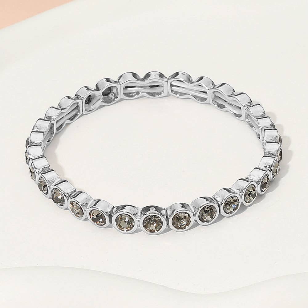 Stone Bezel Stretch Bracelet