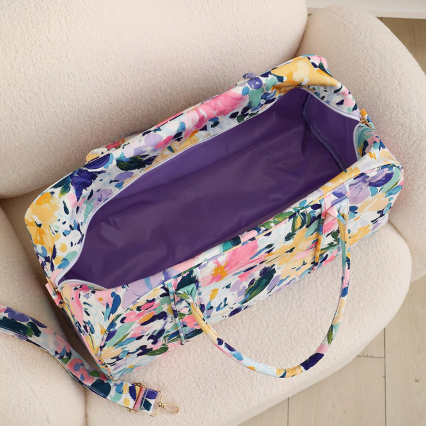 Floral Weekender Duffel Bag Sunset Meadow