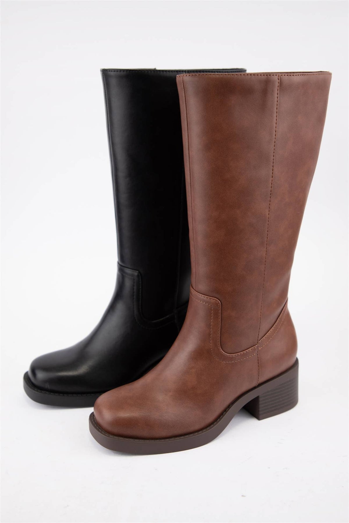 [BEST SELLER] BELVIN all Boots Low Block Heel Versatile Ever