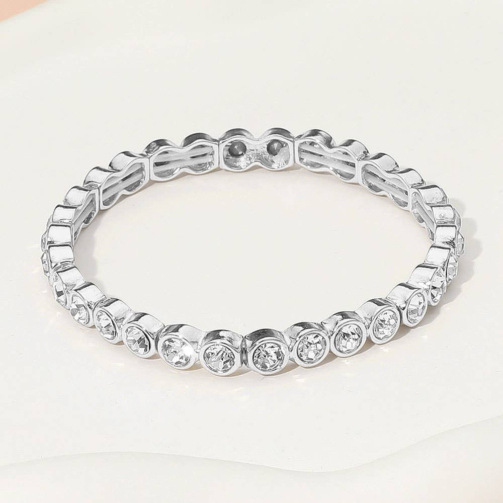 Stone Bezel Stretch Bracelet