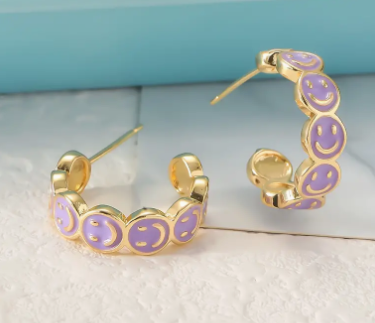 Smiley Face Hoops J-85