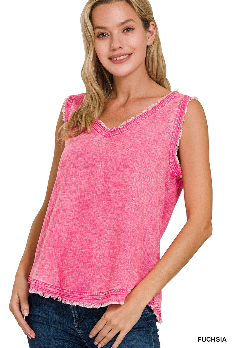 V neck sleeveless top #684
