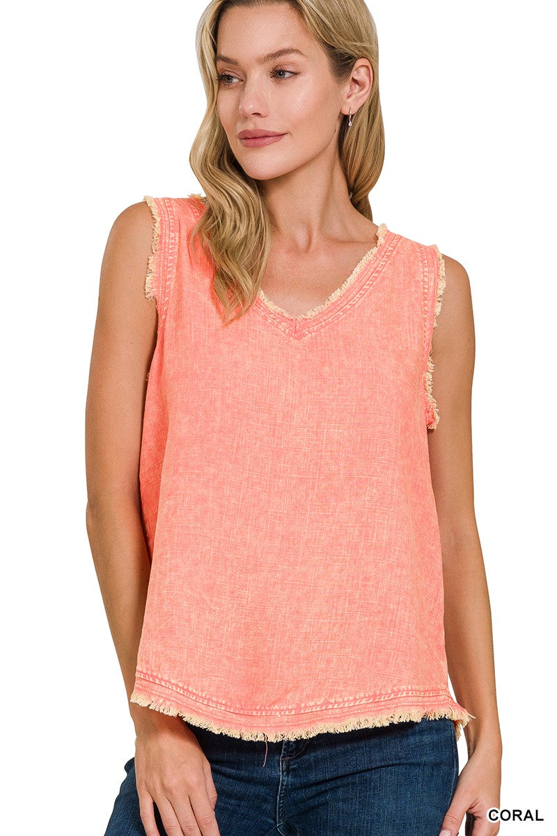 V neck sleeveless top #684