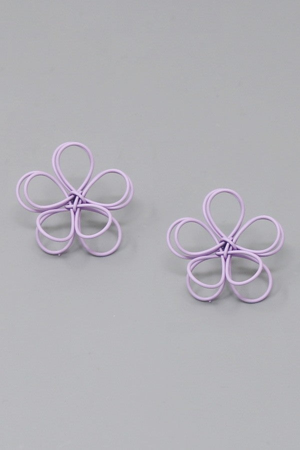 Flower Wire Stud Earrings # 691