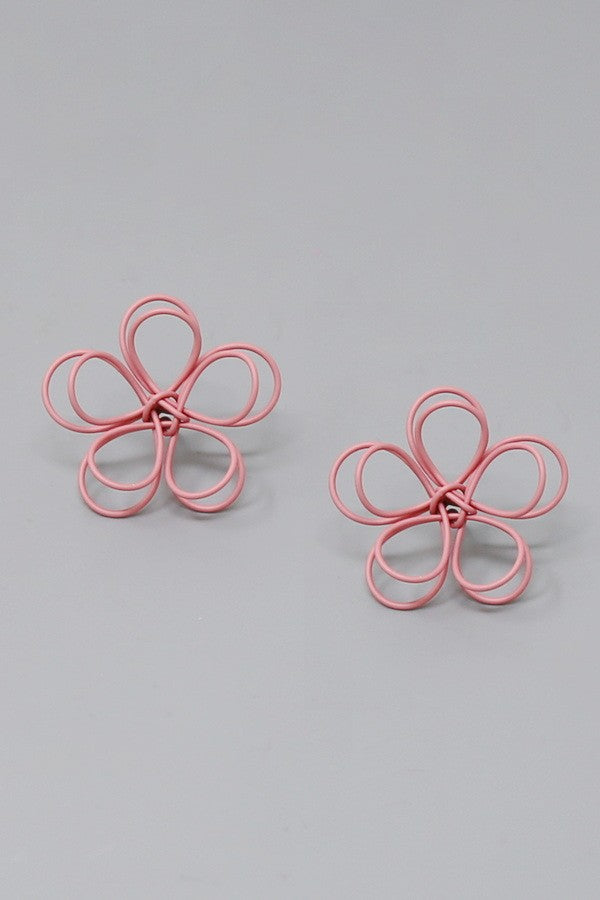 Flower Wire Stud Earrings # 691