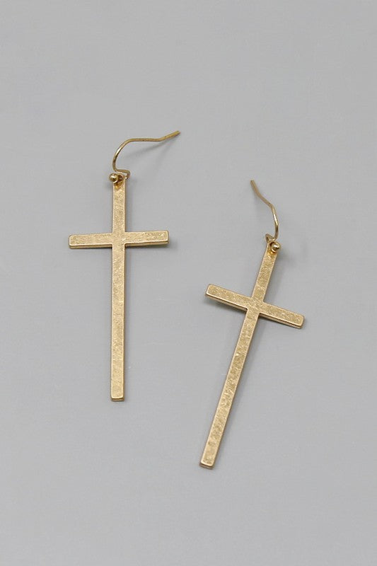 CROSS DROP EARRINGS J-56