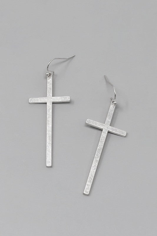 CROSS DROP EARRINGS J-56