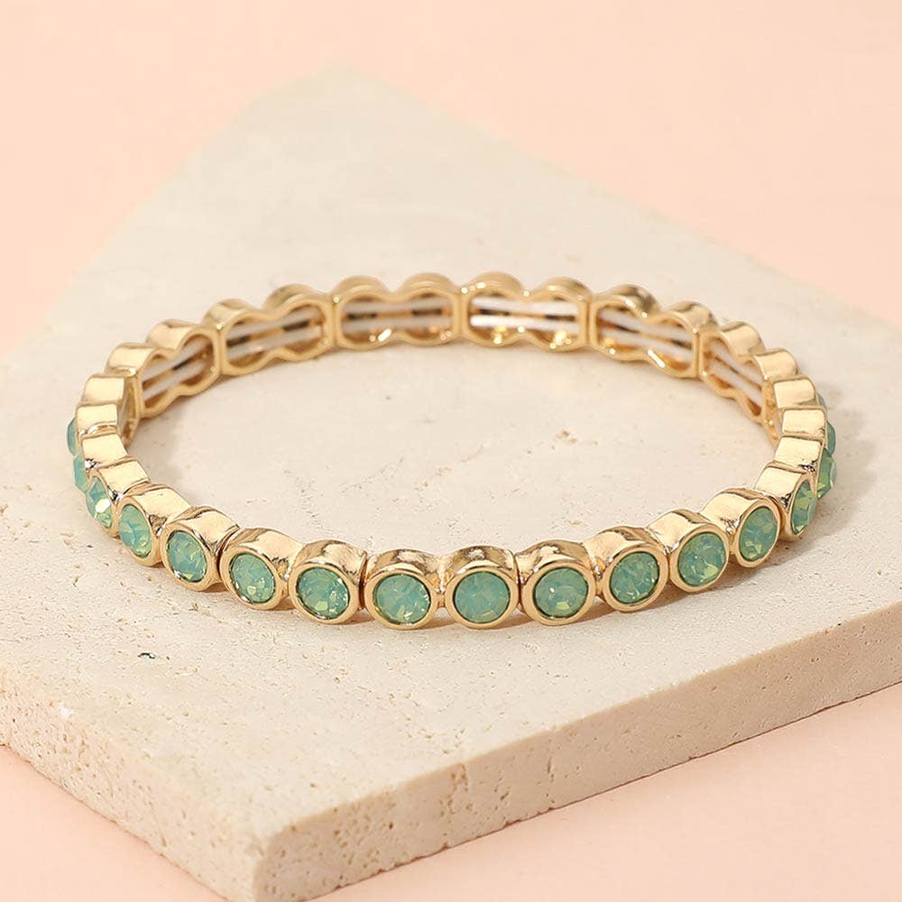 Stone Bezel Stretch Bracelet