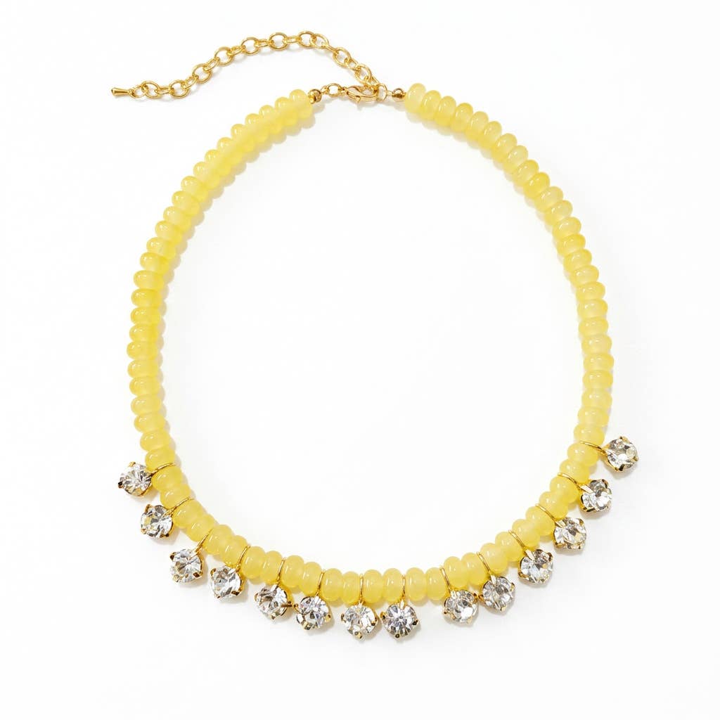 Boho Rondelle Beaded Rhinestone Choker Necklace