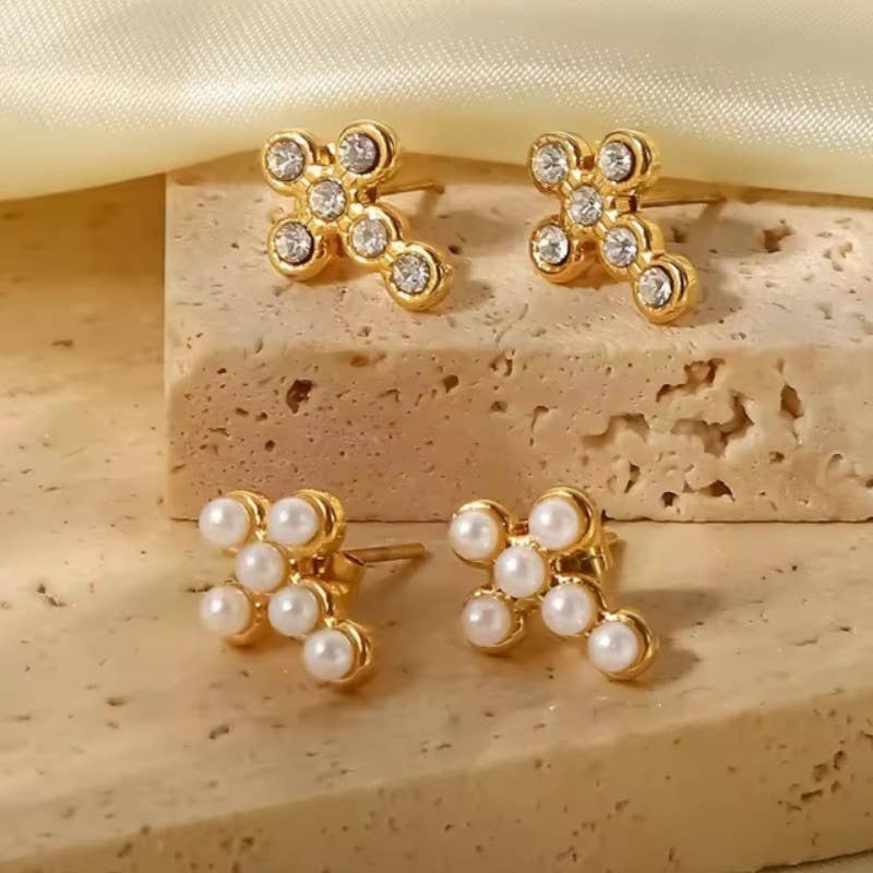 18K STAINLESS STEEL TARNISH FREE STUD EARRINGS | 40E470