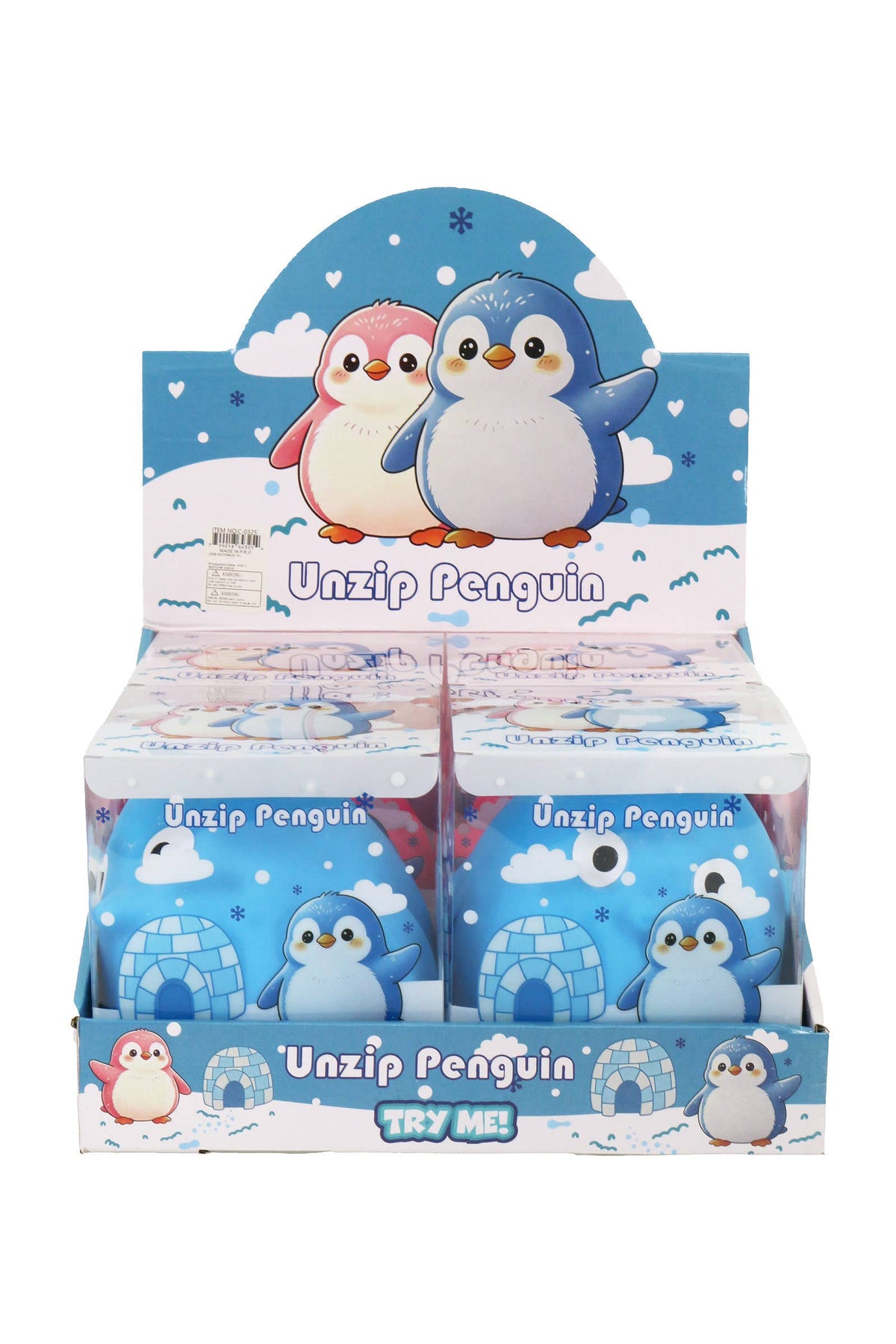 JUMBO 6 Inch Penguin Fluffy Slime Filled TPR Squishy