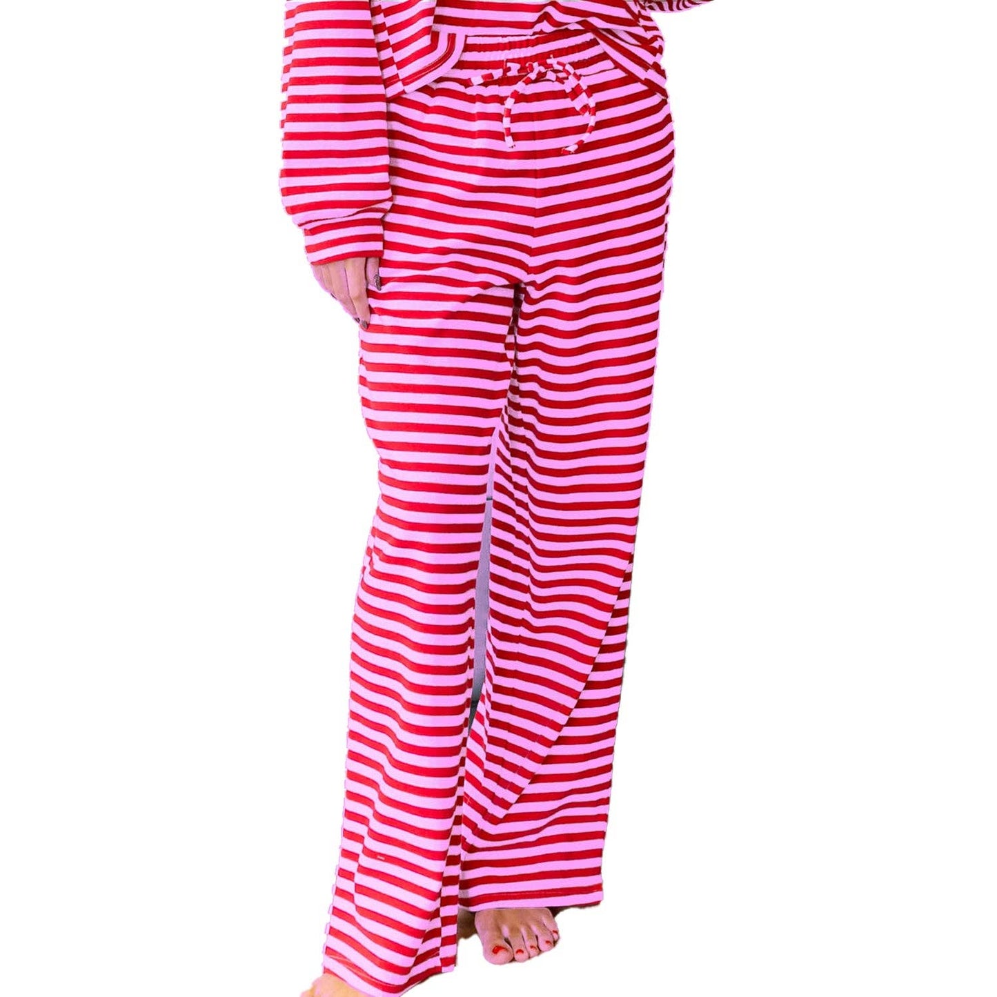 LM-STRIPE Pant-RED/PINK