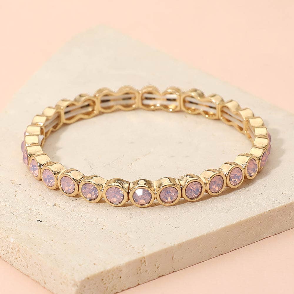 Stone Bezel Stretch Bracelet