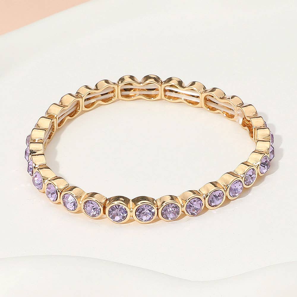 Stone Bezel Stretch Bracelet