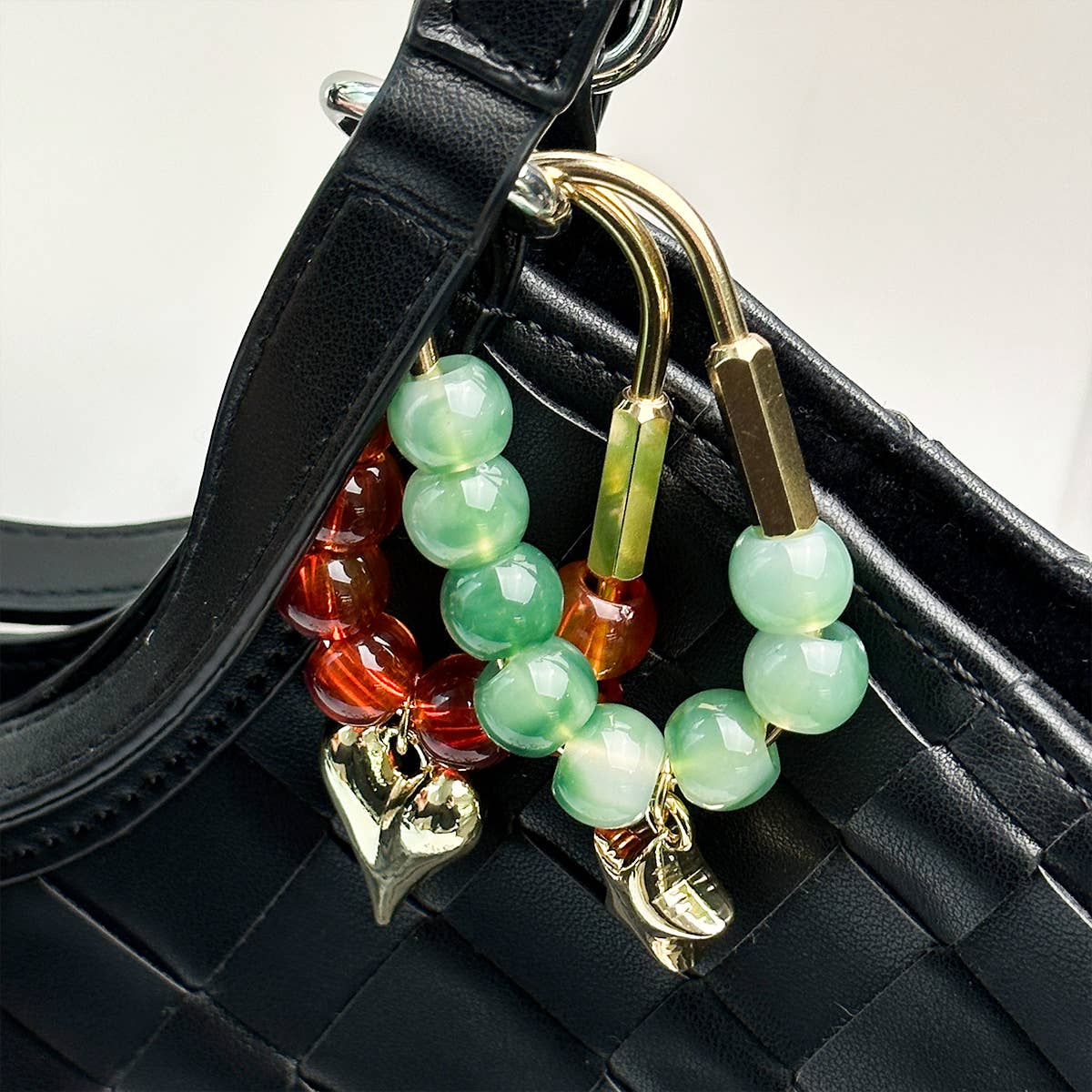 Crystal Beaded Carabiner Bag Charm Keychain