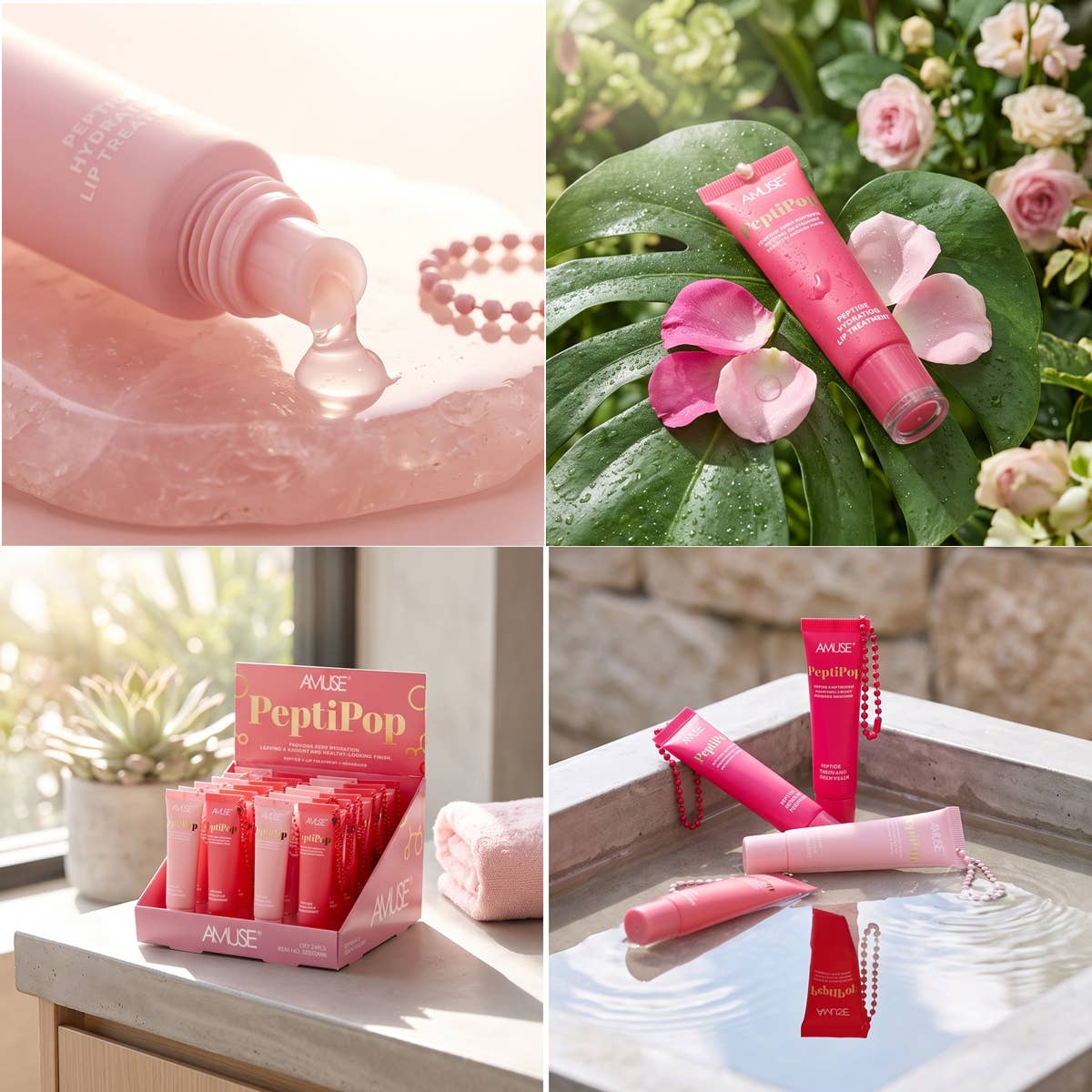 AMUSE SK050 PeptiPop Hydrating Lip Treatment Gloss - 24 pcs