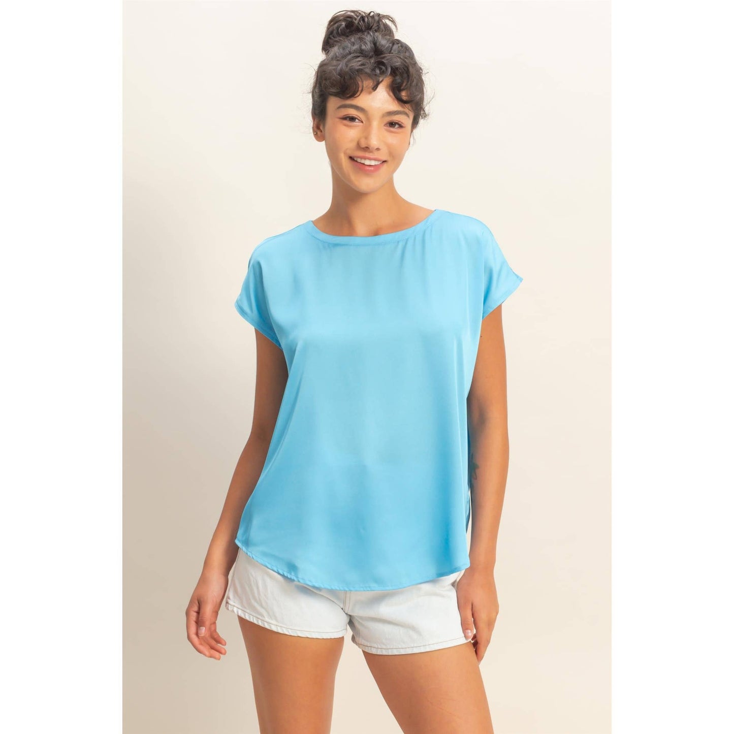 Satin Dolman Blouse