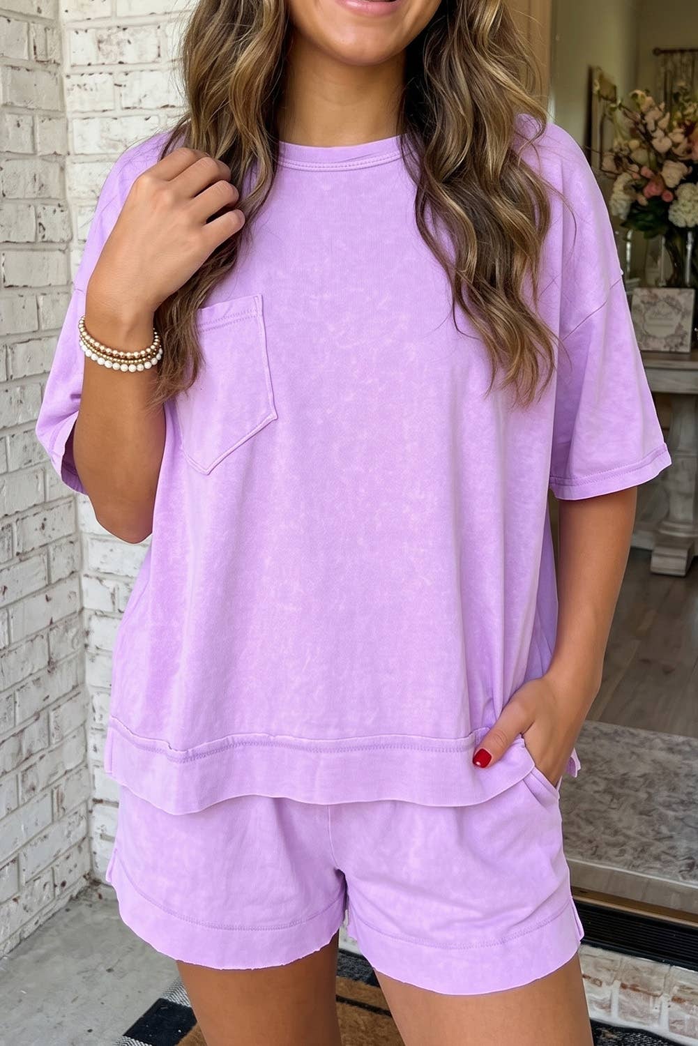 Patch Pocket Oversized Loungewear Set (S-XL)
