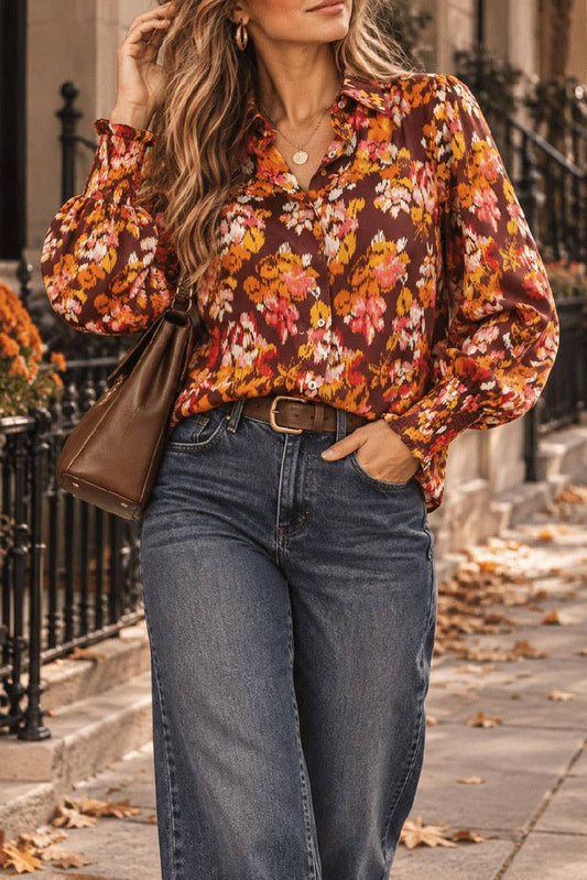 LONG SLEEVE BUTTON UP FLORAL