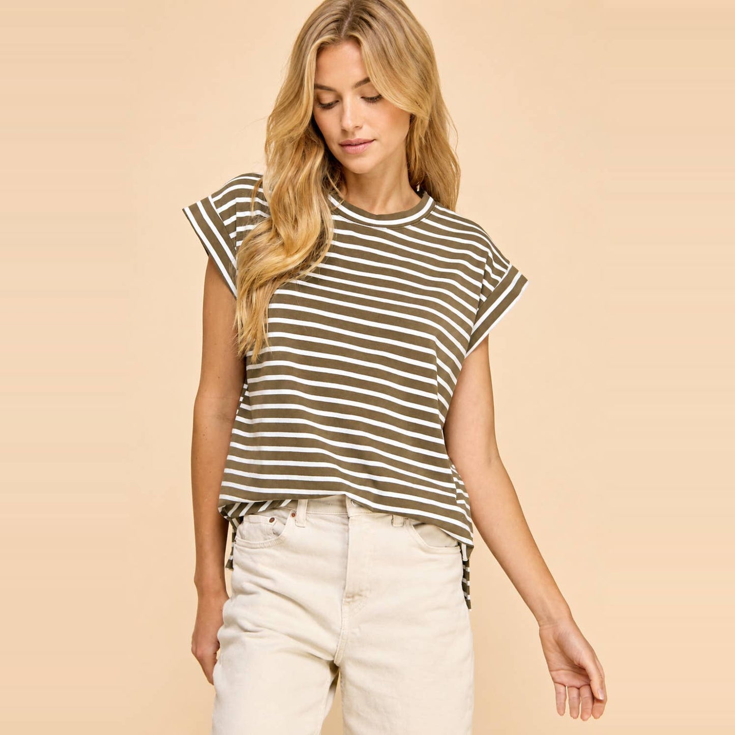 Striped Cap Sleeve Top