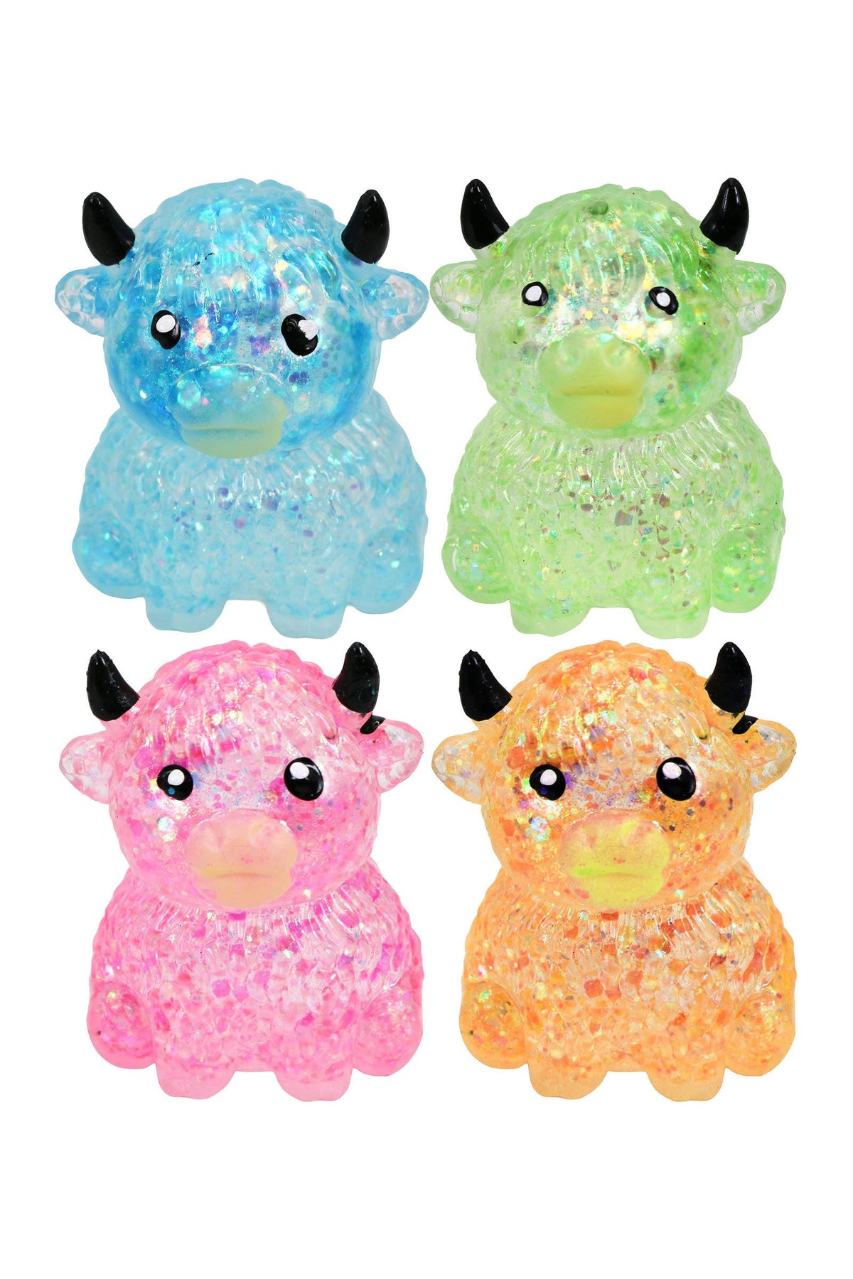 Highland Cow Glitter Maltose Putty Slime Filled Squishy Toy