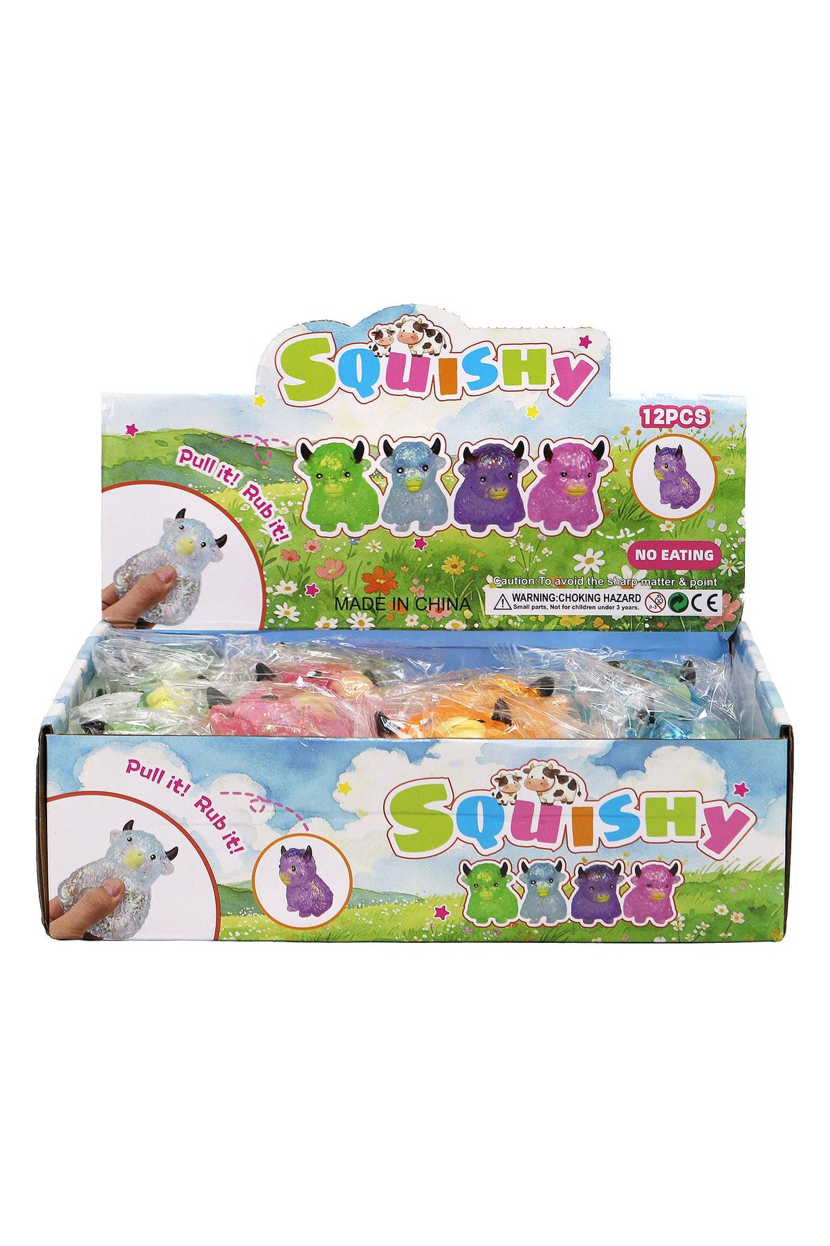 Highland Cow Glitter Maltose Putty Slime Filled Squishy Toy