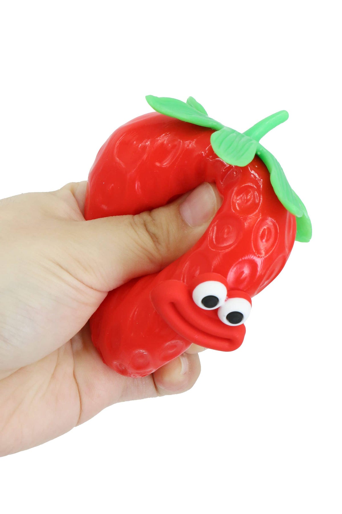 Goofy Smile Strawberry Fluffy Slime Filled TPR Squishy Toy
