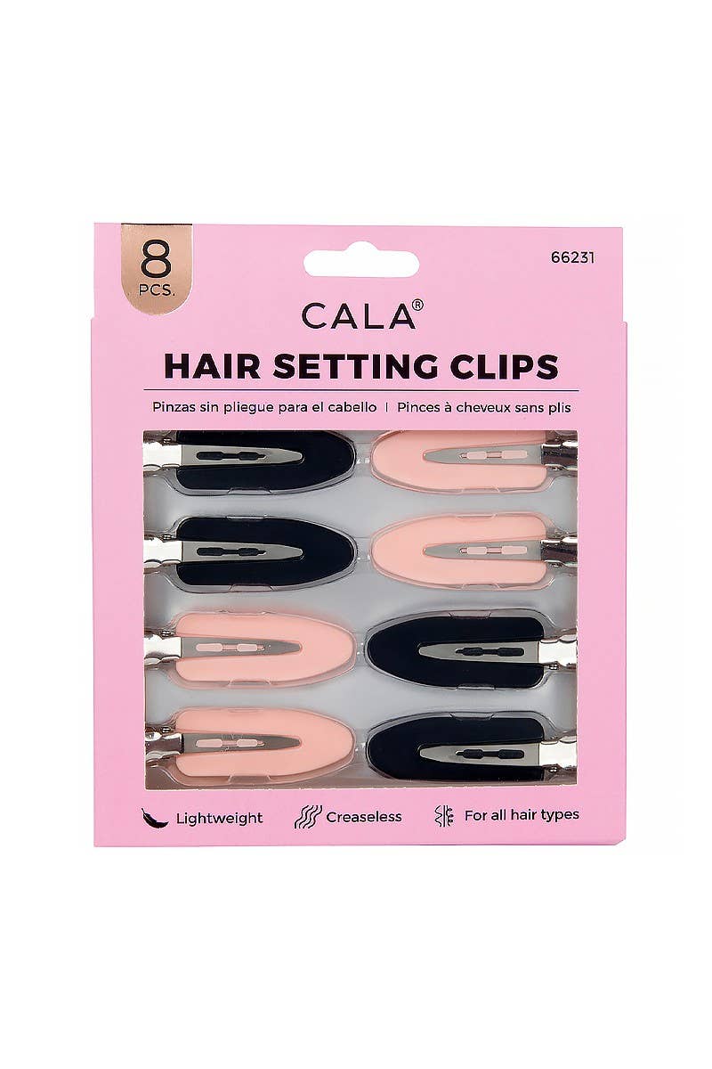 CALA 66231 Pink n Black 8pc Hair Setting Clips - 6set