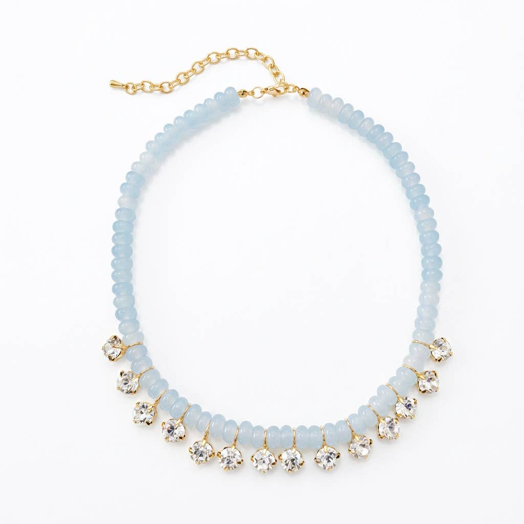Boho Rondelle Beaded Rhinestone Choker Necklace