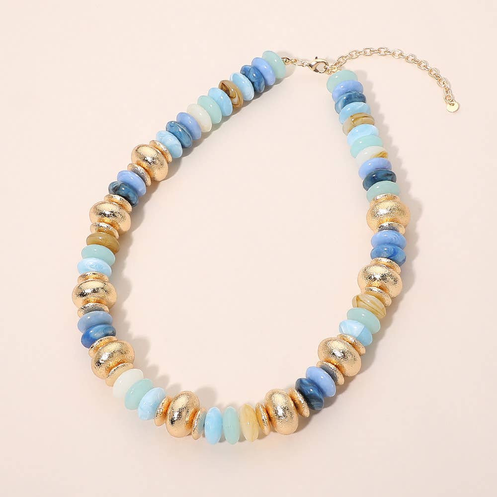 Chunky Mixed Disc Beaded Necklace