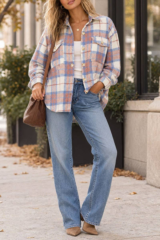 LONG SLEEVE  PLAID JACKET