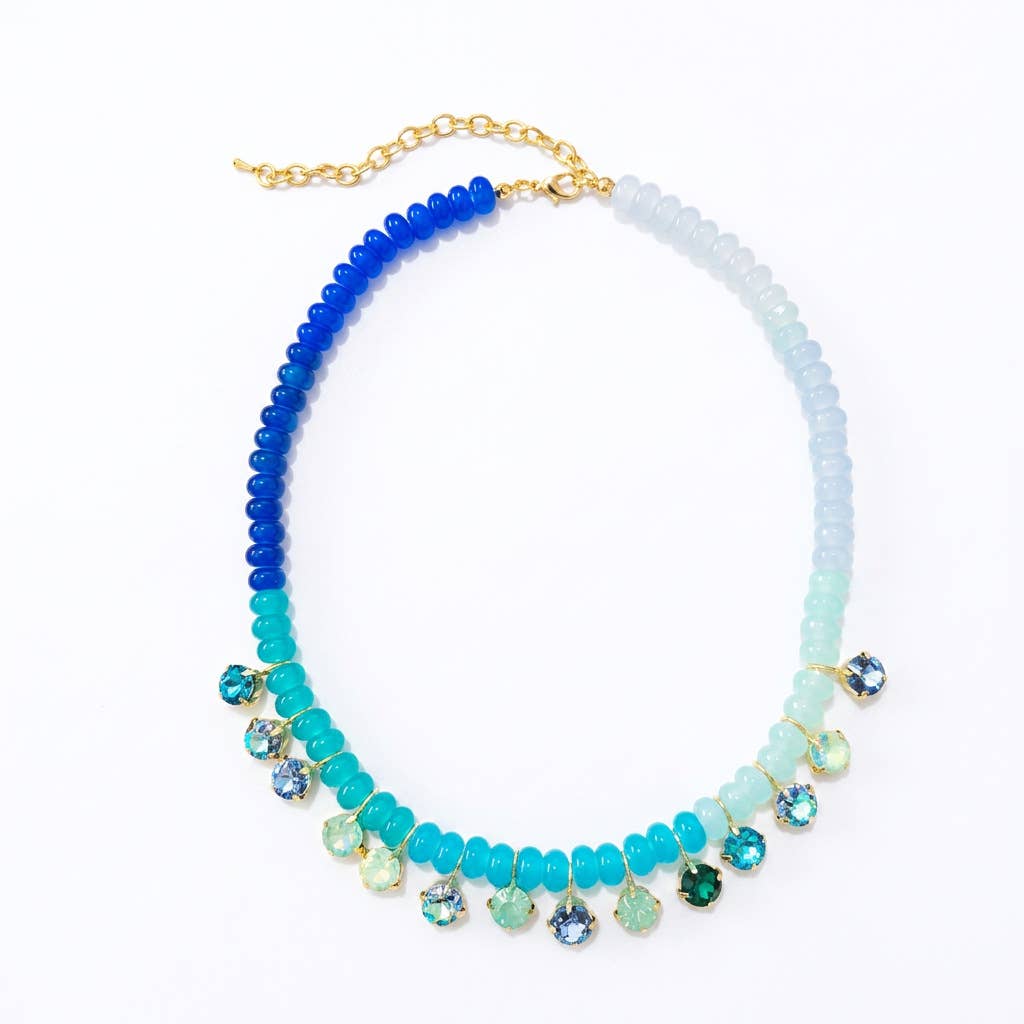 Boho Rondelle Beaded Rhinestone Choker Necklace