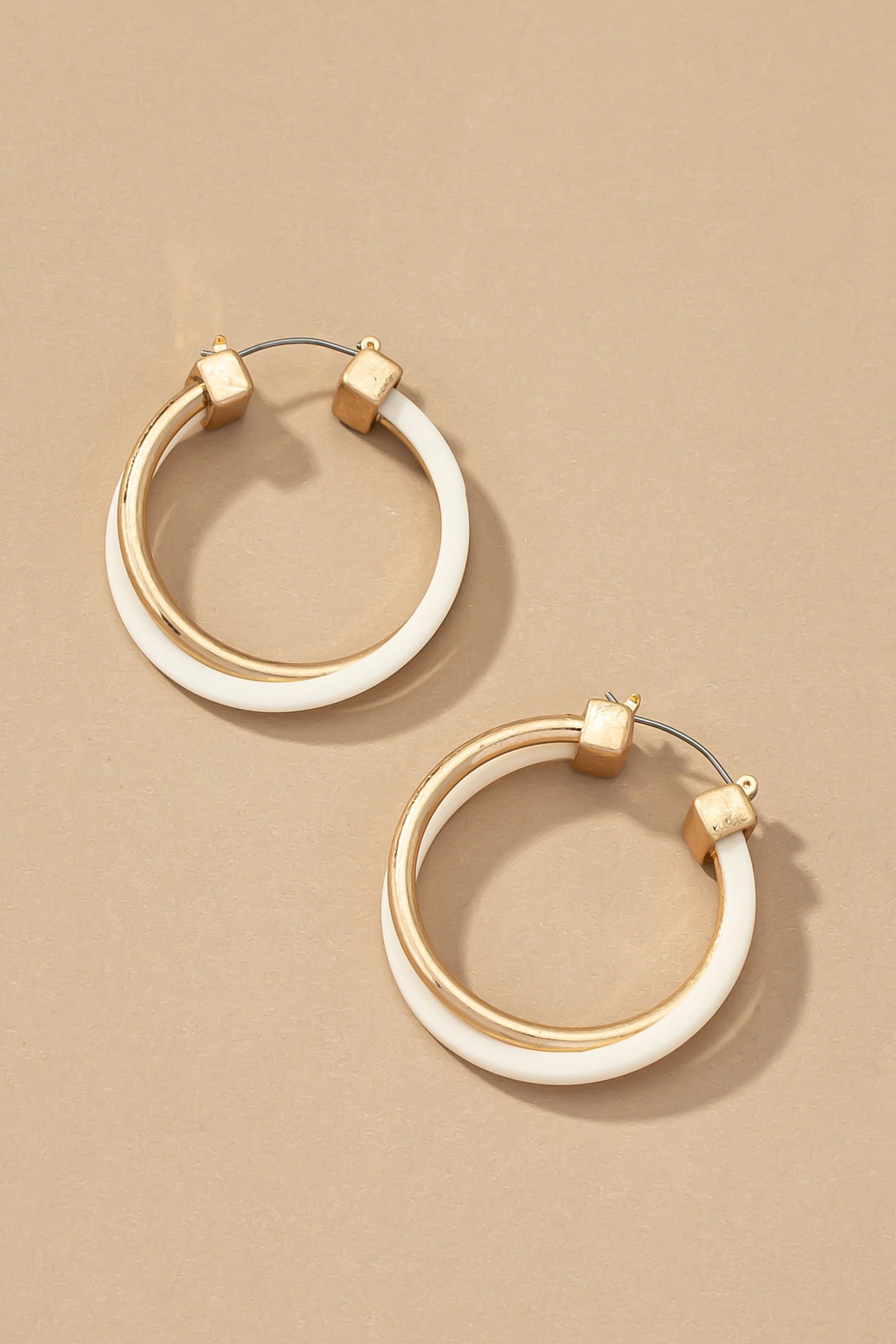 Double layer hoop earrings with color coating 511