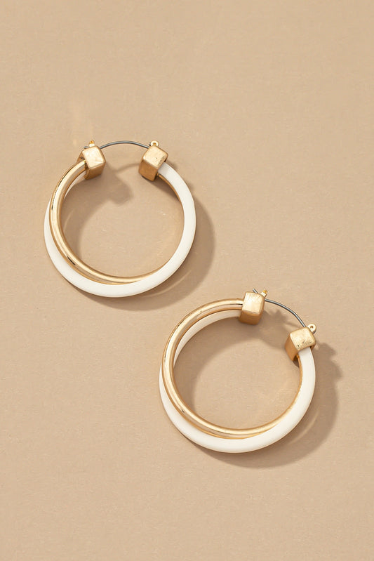 Double layer hoop earrings with color coating 511