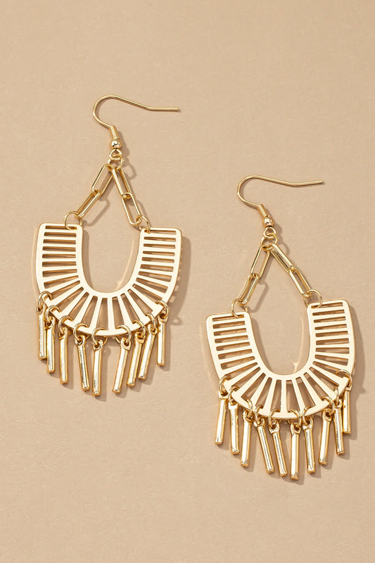 openwork horseshoe earrings with sticks  519