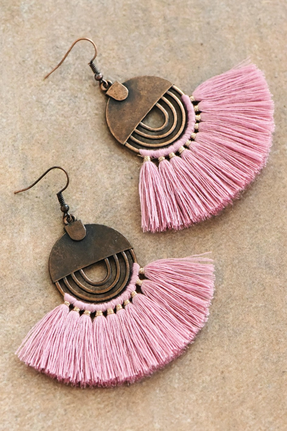 Boho Chic Fan Shaped Tassel Earrings 113