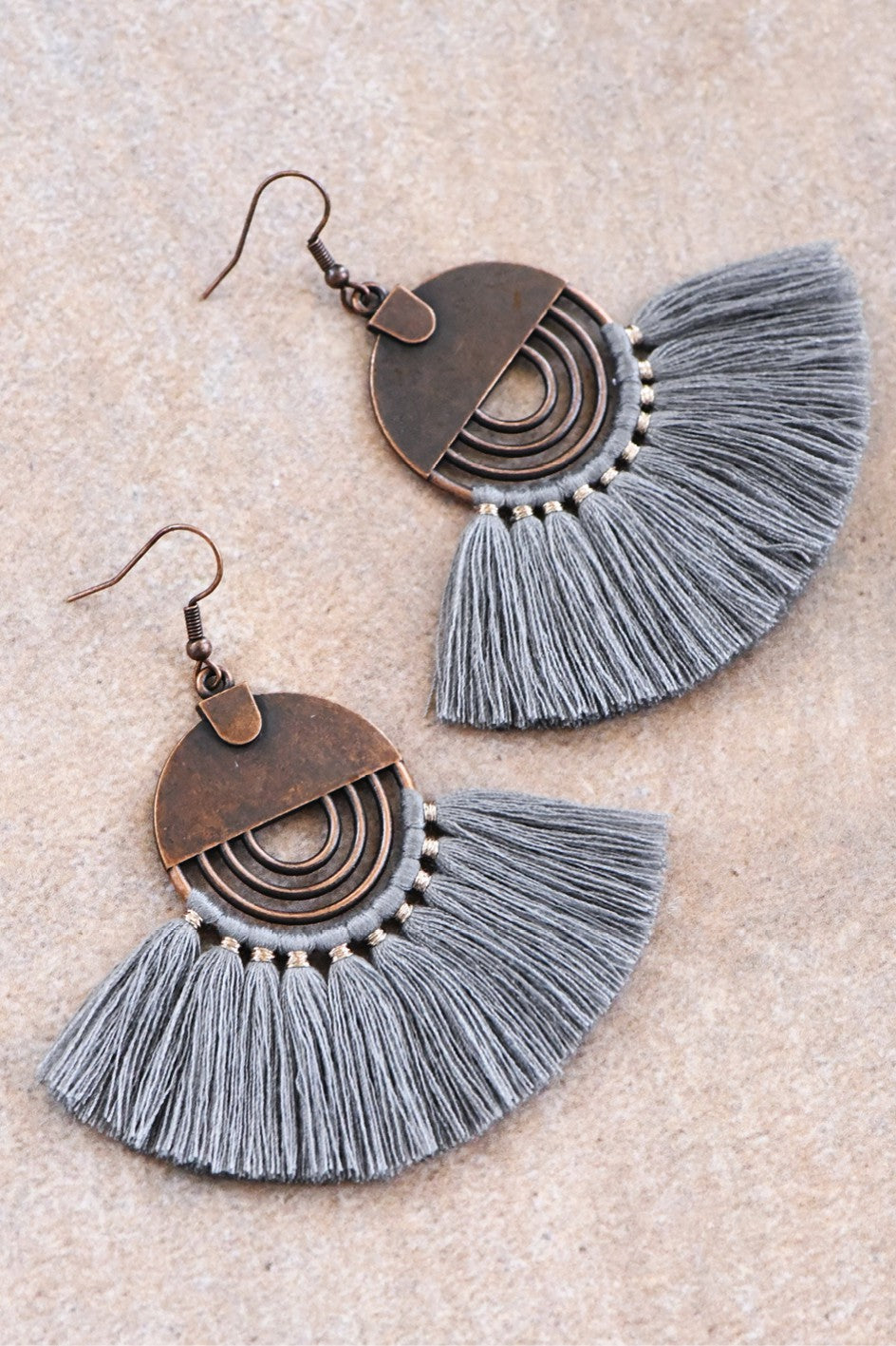 Boho Chic Fan Shaped Tassel Earrings 113